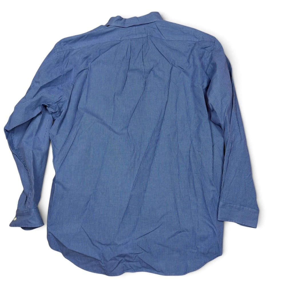 Ralph Lauren Blake Mens XL Blue Micro Check Cotton Button Down Shirt Long Sleeve - Picture 6 of 6
